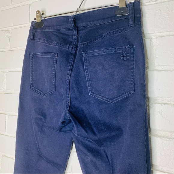Tory Burch Skinny Jean Navy Blue Stretchy High Rise Pants Women 25 Size 2 - Picture 4 of 10